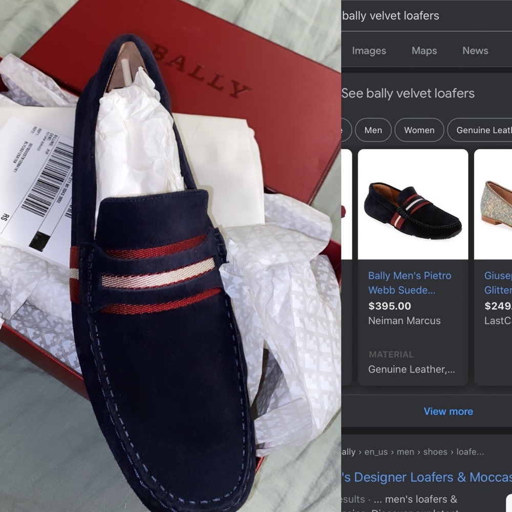 Bally velvet loafer